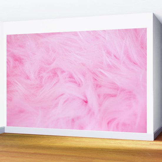 Pink Furry Wallpaper Wall Mural By Ekaterina Sokol Designs Society6