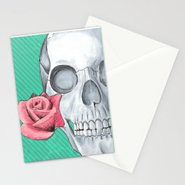 Skull and Rose Stationery Cards