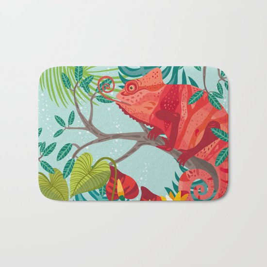 The Red Chameleon Bath Mat