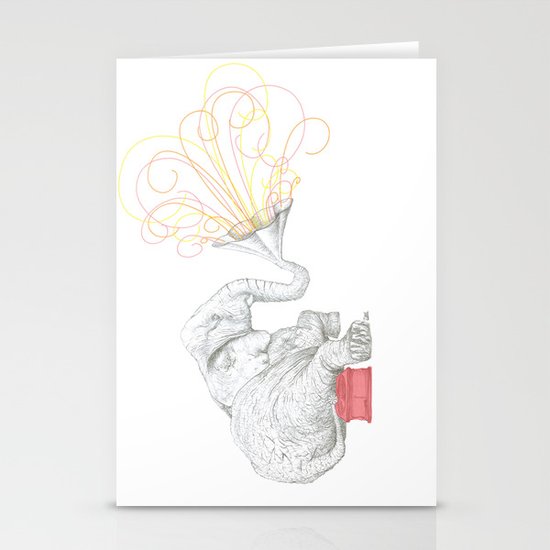 One Elephant Band Stationery Cards