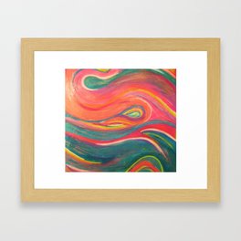 neon waves Framed Art Print