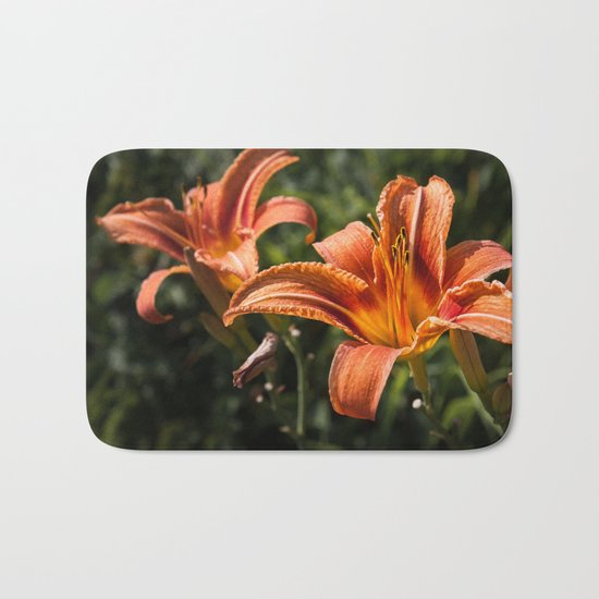 Orange Yellow Fire Lily Bath Mat