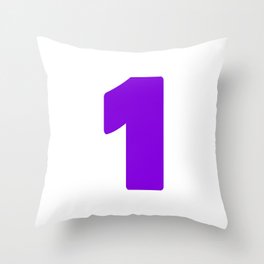 1 (Violet & White Number) Throw Pillow