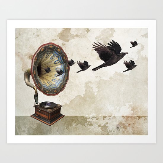 the sound of crows Art Print