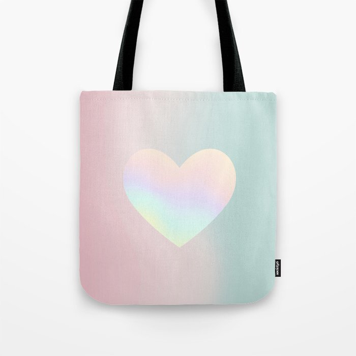 Holographic heart Tote Bag