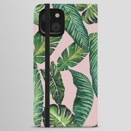 Jungle Leaves, Banana, Monstera II Pink #society6 iPhone Wallet Case
