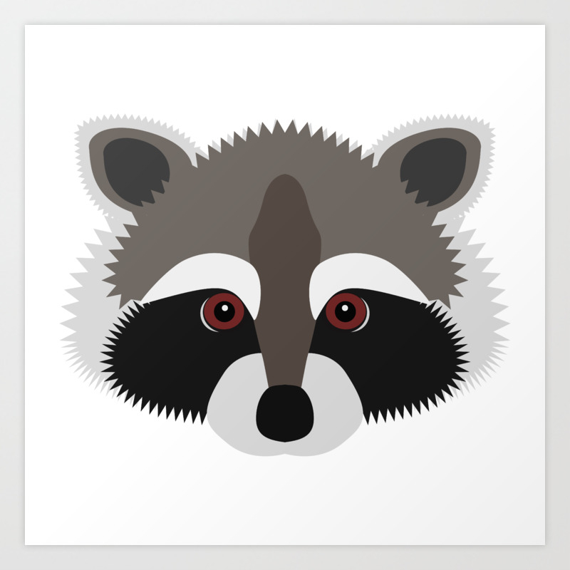 Raccoon Face Art Print by Antique Images | Society6