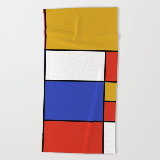 Abstract #401 Mondriaan #8 Beach Towel