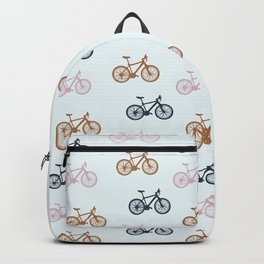 Bike pattern Backpack | Trip, Sun, Bike, Summer, Lightblue, Bikepattern, Bicycles, Biking, Drawing, Ridingbike 