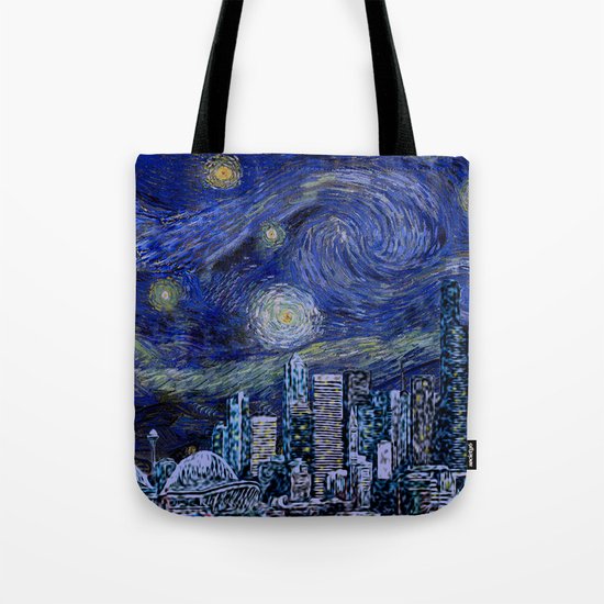 Seattle Starry Night Tote Bag