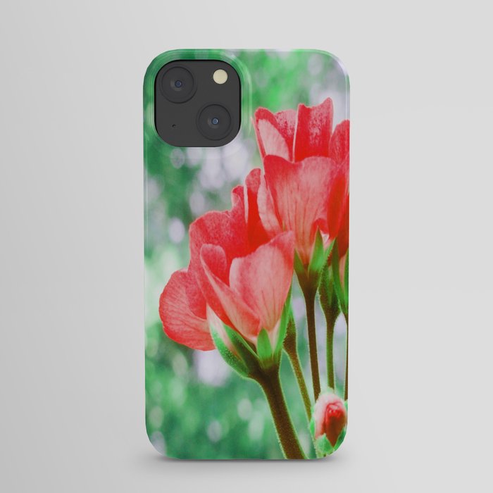 Red FloWERS Bokeh Sparkle iPhone Case
