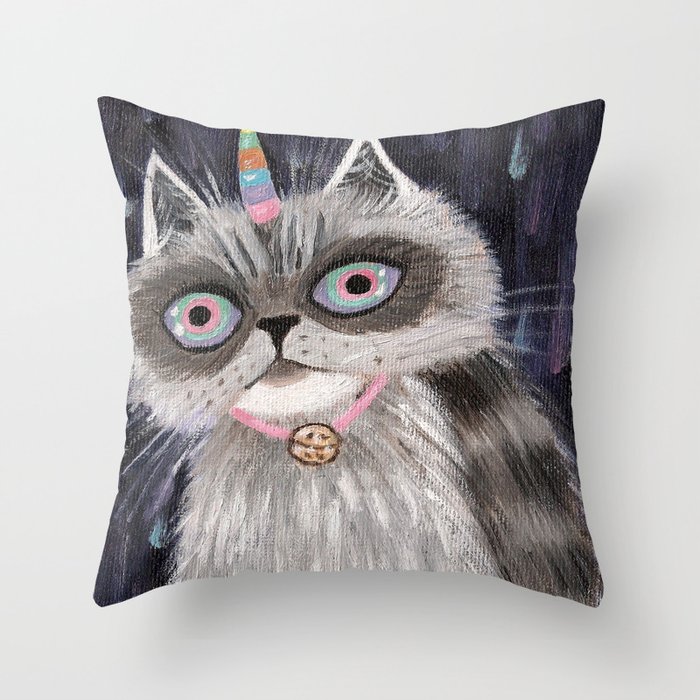 Unicorn Cat Throw Pillow