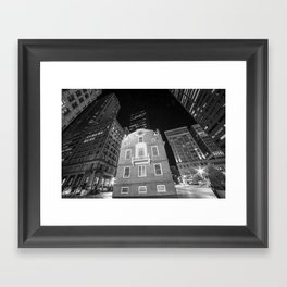 Old City Hall in Black and White Boston Massachusetts Framed Art Print