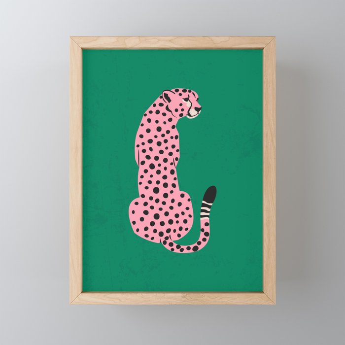 The Stare: Pink Cheetah Edition Framed Mini Art Print