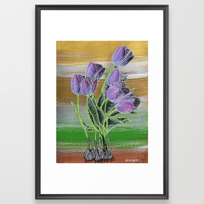 Traveling Tulips Framed Art Print