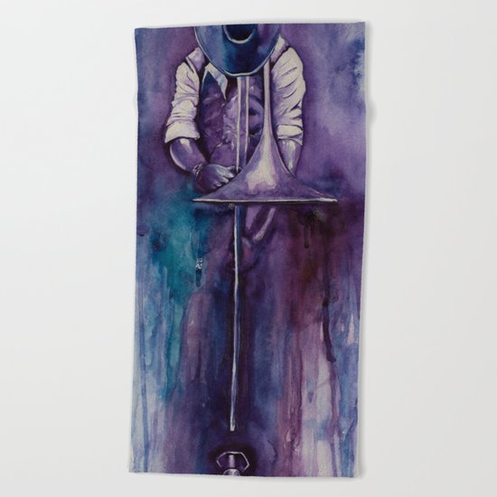 The trombonist Beach Towel