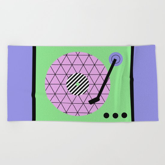 Play That Retro Geometric Vinyl Beach Towel