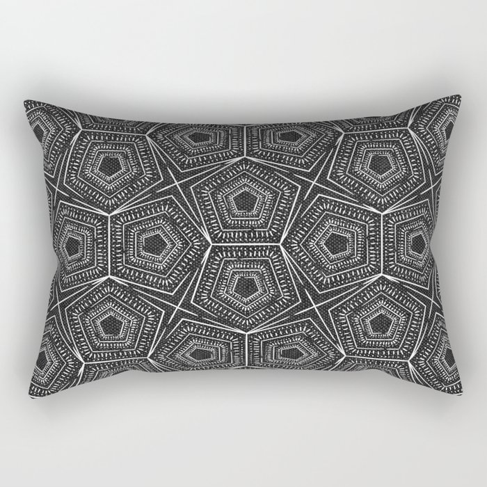 pentagon and stars - charcoal Rectangular Pillow