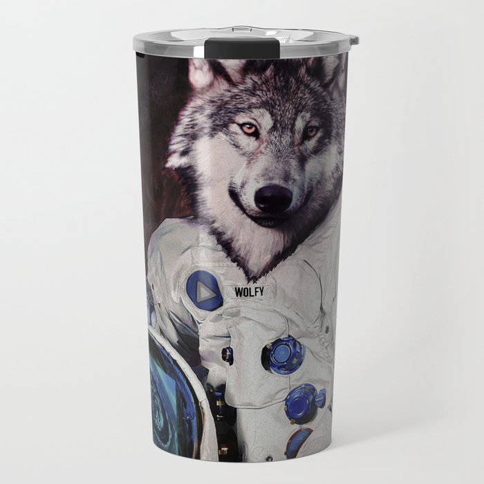 Wolfy goes to Mars Travel Mug