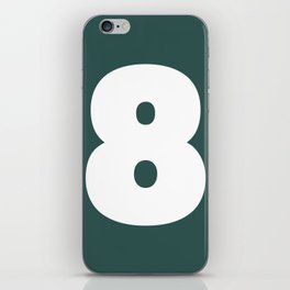 8 (White & Dark Green Number) iPhone Skin