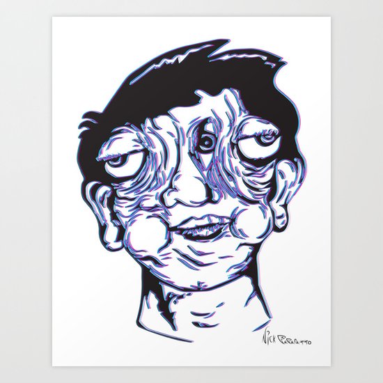 Please Place 3-D Glasses over your vision balls Art Print