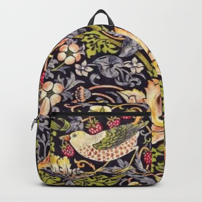 William Morris Strawberry Thief Art Nouveau Painting Backpack