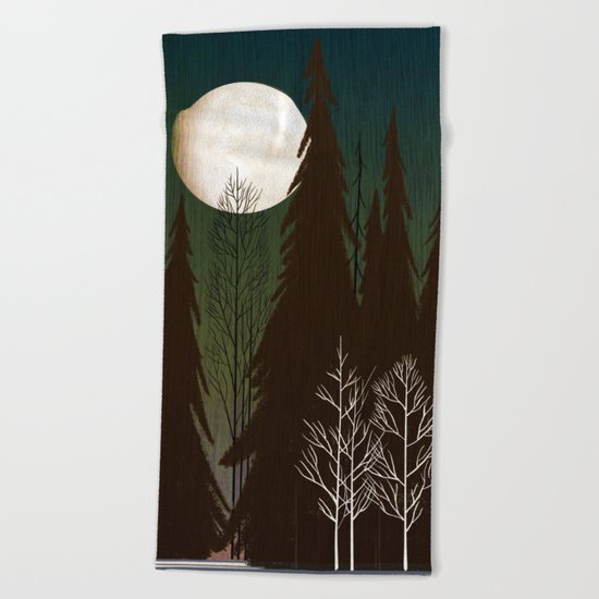 Into The Winter Woods Beach Towel