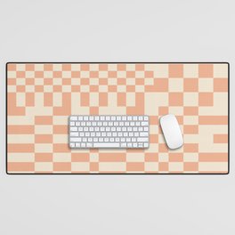 Chequerboard Pattern - Muted Neutral Desk Mat