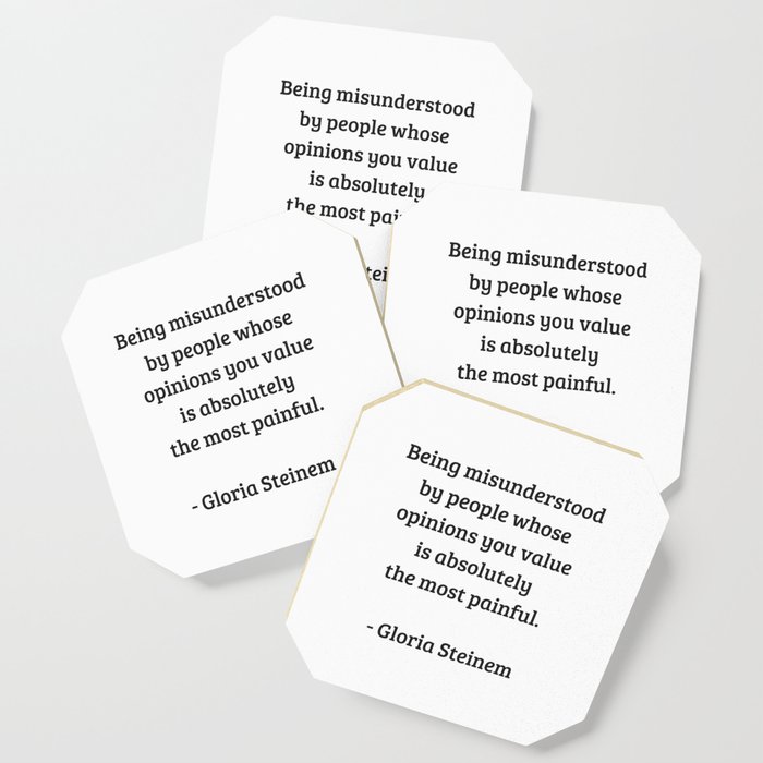Gloria Steinem Feminist Quotes Being Misunderstood Coaster By Myrainbowlove Society6