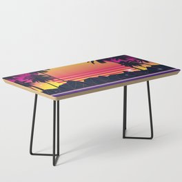 Flaming Sunset 80s Synthwave Coffee Table