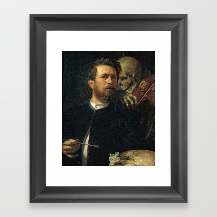Self Portrait With Death Playing the Fiddle by Arnold Bocklin Framed Art Print