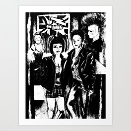 Alternative fashion and leather jacket style at the club Art Print