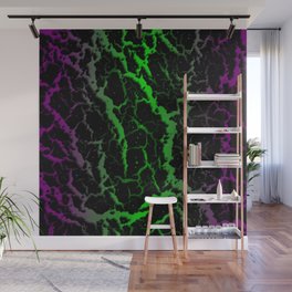 Cracked Space Lava - Purple/Green Wall Mural