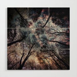 Starry Sky in the Forest Wood Wall Art