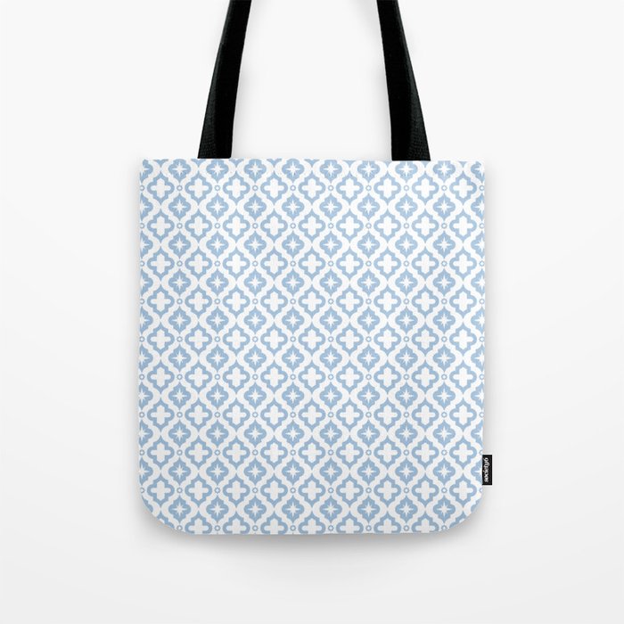 Pale Blue Ornamental Arabic Pattern Tote Bag