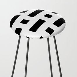 Black and White Dotted Line Design Counter Stool