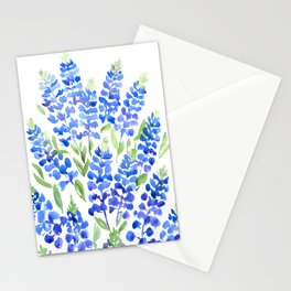 Watercolor Texas bluebonnets Stationery Cards