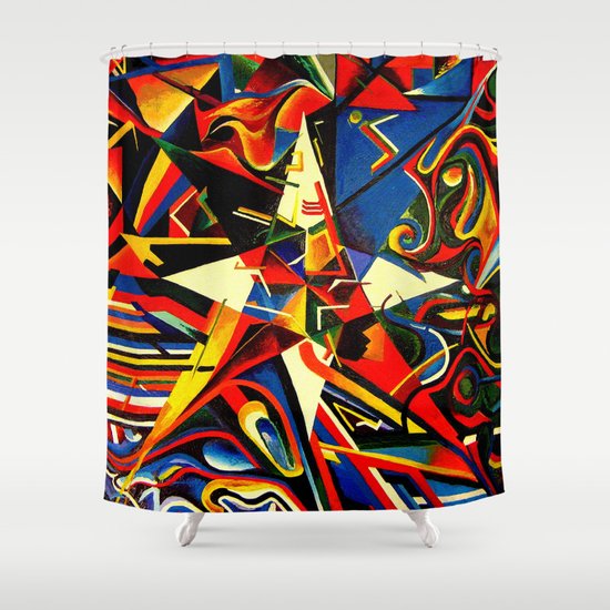 intermixing Color Star Shower Curtain