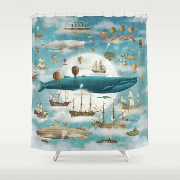 Ocean Meets Sky - Landscape print  Shower Curtain