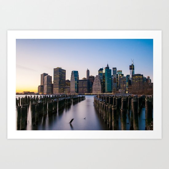 Sunset over Manhattan Art Print
