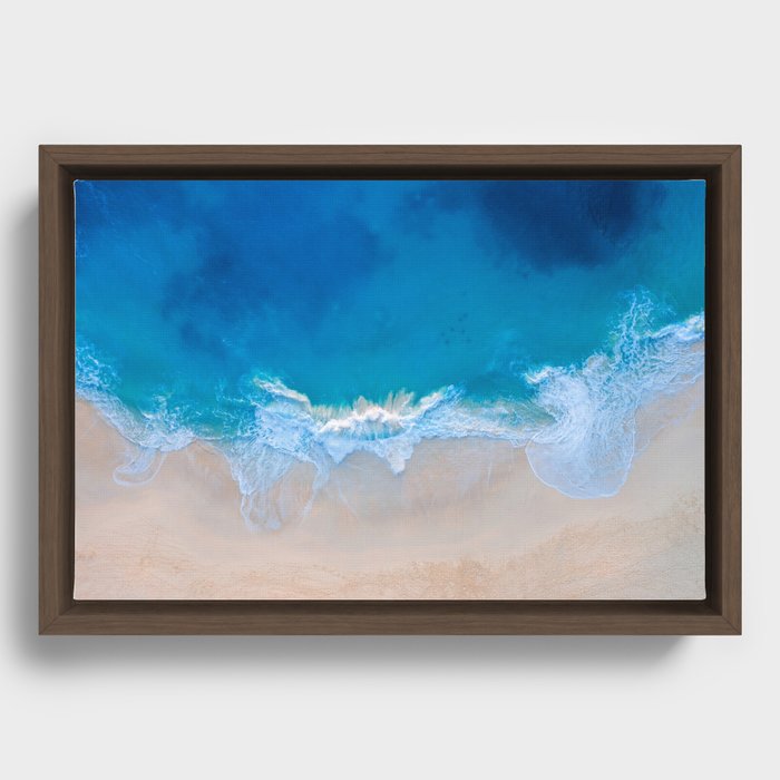 Turquoise Blu Beach  Framed Canvas