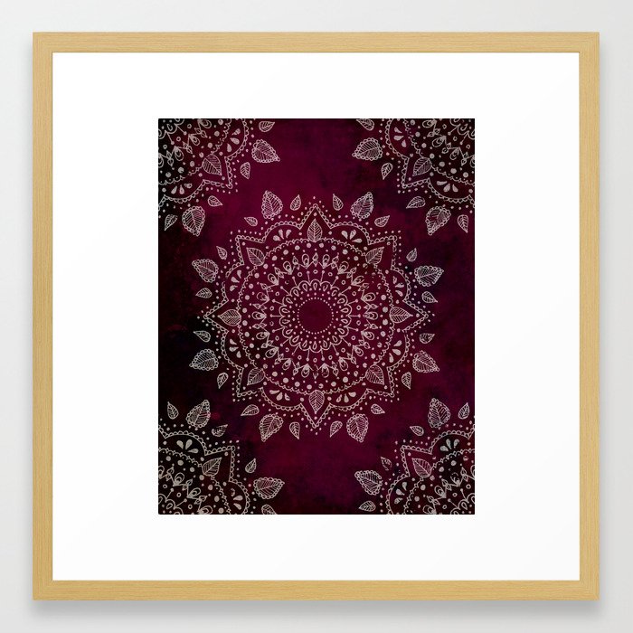 Wine Mandala Framed Art Print by jenndalyn | Society6