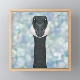 Canada goose woodland animal portrait Framed Mini Art Print