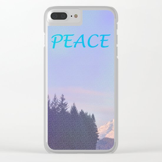 PEACE ON MOUNT HOOD Clear iPhone Case