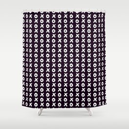 Black pattern with X and O - XOXO Shower Curtain