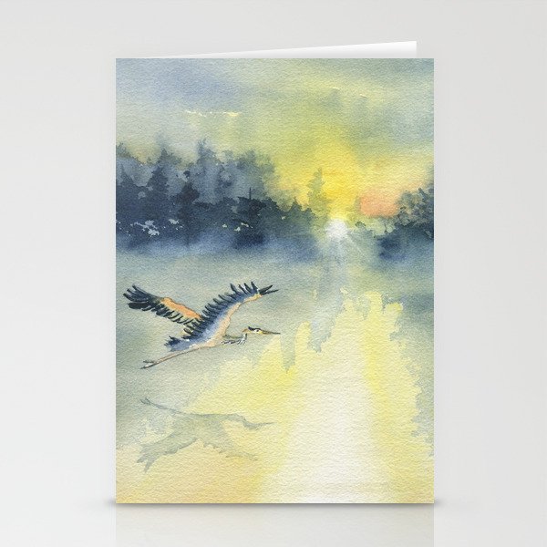 Flying Home - Great Blue Heron Stationery Cards