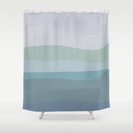 Calming Ocean Waves in Soft Dusty Pastels Shower Curtain