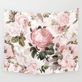 Vintage & Shabby Chic - Sepia Pink Roses  Wall Tapestry