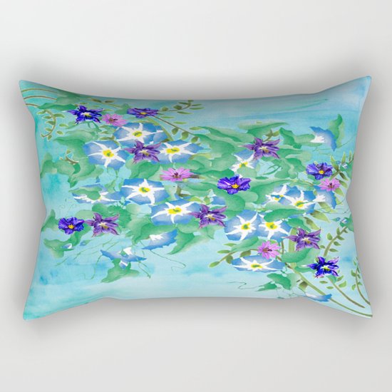 Watercolor Spring Bouquet Rectangular Pillow
