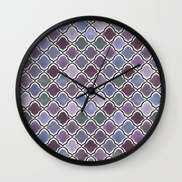 Purple Morocco Tile Pattern Wall Clock